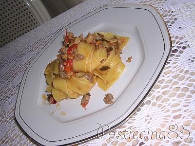 Pappardelle salsicce e funghi porcini