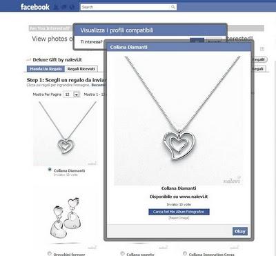 Un' applicazione per regalare un gioiello su Facebook