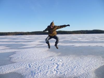 Frozen lake