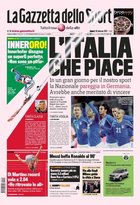 La Gazzetta dello Sport “sfora” per Christof Innerhofer