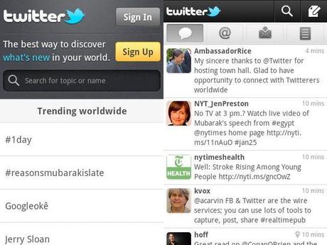 nuova interfaccia Android twitter