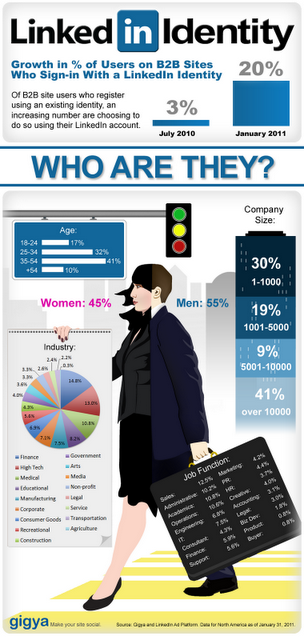 Gli utenti di LinkedIn in un info-grafico