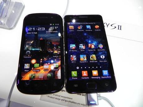 Confronto display Samsung Galaxy S II, Google Nexus S