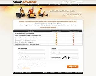 Registrazione Megaupload