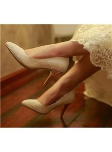 Stunning Pointed-toe Stiletto Heels Sequins Wedding Shoes