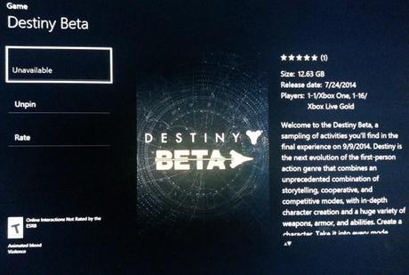 destny beta xbox one