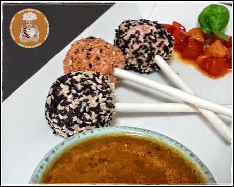 Pops di Prosciutto crudo di Norcia IGP con chutney di melone e anguria Pops di Prosciutto crudo di Norcia IGP con chutney di melone e anguria