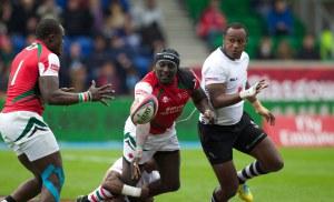 Humphrey Kayange in azione allo Scotstoun Stadium nell'edizione 2014 dei Glasgow7s-HSBC Sevens World Series (Photo Martin Seras Lima/IRB)