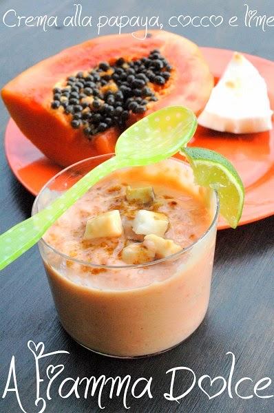 Crema alla papaya, cocco e lime