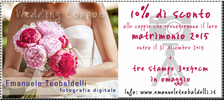 Wedding Coupon offerto dal fotografo Emanuele Teobaldelli di Firenze