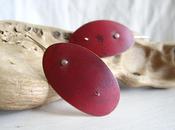 Orecchini rame, argento patina rossa