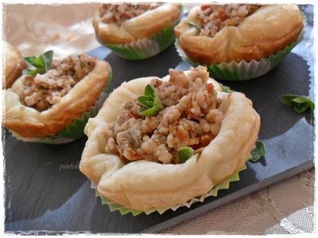 cestini di pasta sfoglia cous cous farro inegrale tonno pomodorini secchi (3)