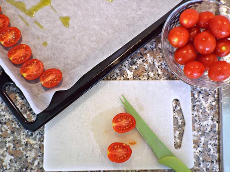 Insalata di patate, sgombro e pomodori confit