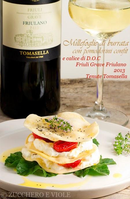 Millefoglie di burrata e pomodorini confit