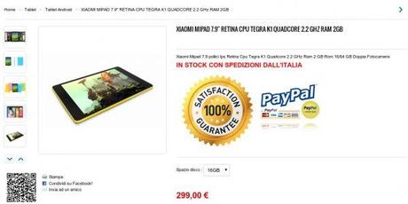 XIAOMI MIPAD 7.9 RETINA CPU TEGRA K1 QUADCORE 2.2 GHz RAM 2GB Top Reseller Store 600x300 Xiaomi MiPad disponibile a 299 euro da Topresellerstore tablet  xiaomi mipad 