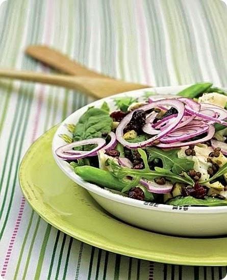 Insalata di cipolla, ruchetta e mele