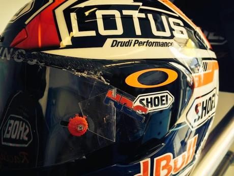 Shoei X-Spirit II Wrecked M.Marquez Sachsenring 2014
