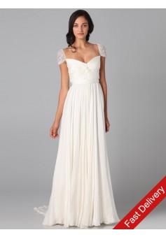 Arrive In 4-7 Days,A-line Off-the-shoulder Chiffon White Long Prom Dresses/Evening Dress With Beading #AUSA0243588
