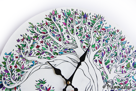 Orologio da parete dipinto a mano - Handpainted wall clock