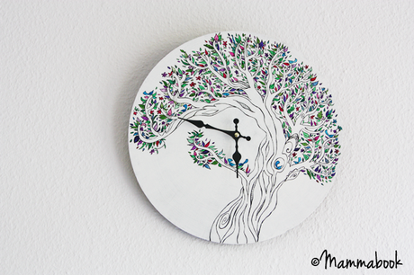 Orologio da parete dipinto a mano - Handpainted wall clock