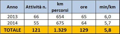 Un anno di corsa in numeri