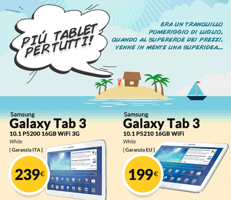 Promozione Samsung Galaxy Note 8.0 a 199 euro, Samsung Galaxy Tab 3 10.1 Wifi a 199 euro e Galaxy Tab 3 10.1 3G a 239 euro da Glistockisti.it