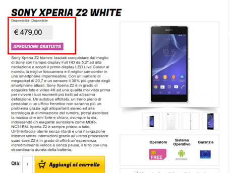 Sony Xperia Z2 White Gli Stockisti Smartphone cellulari tablet accessori telefonia dual sim e tanto altro 600x449 Sony Xperia Z2 in offerta a 479 euro da Glistockisti.it smartphone  Sony Xperia Z2 