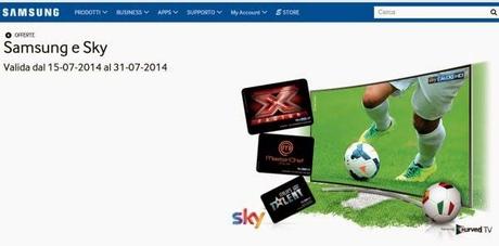 Promozione: compri una tv Samsung e ricevi in regalo un abbonamento a Sky TV