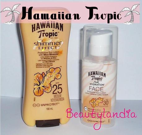 HAWAIIAN TROPIC - Shimmer effect spf 25, Silk Hydration Face SPF 30 -