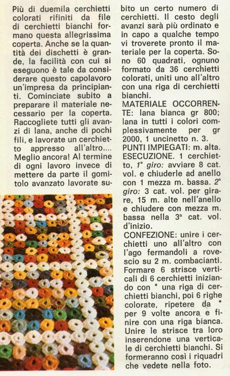 Lavori con l'uncinetto: La coperta con i cerchietti colorati