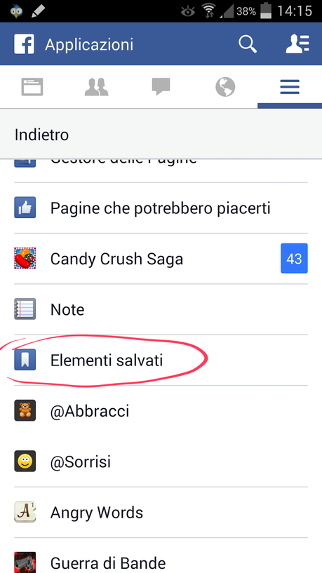 Salvare contenuti in 