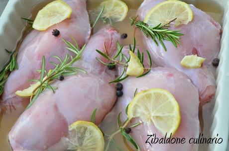 Coniglio alla simil cacciatora con rosmarino e limone