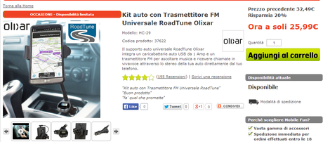 [Recensione] Kit auto con Trasmettitore FM Universale RoadTune