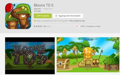 Bloons TD 5 App Android su Google Play 600x378 Bloons TD 5 gratis su Amazon App Shop applicazioni  App Shop amazon app shop 