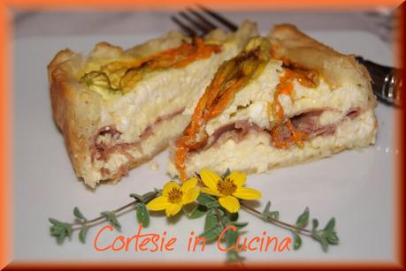 Quiche con crudo di parma e fiori di Zucca