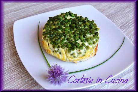 Mini Cheesecake  salata con robiola erba cipollina e piselli