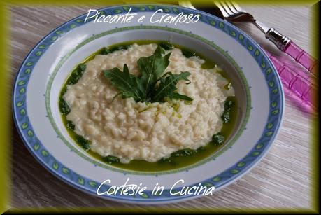 Risotto con crescenza e olio piccante alla rucola