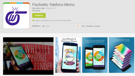 Fischietto Telefono Mirino App Android su Google Play 600x340 Whistle Phone Finder: come ritrovare lo smartphone fischiando applicazioni  play store google play store 