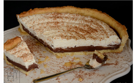 CROSTATA AL CIOCCOLATO, PANNA E CARAMELLO.