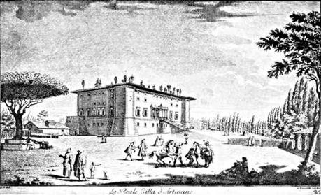 ARTIMINO - LA VILLA D'ARTIMINO (DA UNA STAMPA DI G. ZOCCHI DEL XVIII SEC.) - Foto tratta dal libro 