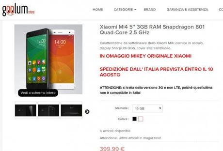 Xiaomi Mi4 5 3GB RAM Snapdragon 801 Quad Core 2.5 GHz 600x407 Xiaomi MI4 disponibile al preordine su Goolum Store a 399 euro smartphone  xiaomi mi4 