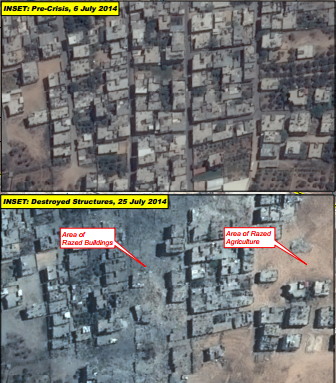 Gaza prima e dopo i bombardamenti: una fotografia dal satellite