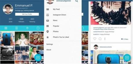 Instagram concept Material Design 600x292 Instagram in stile Material design in questo video concept news  material design instagram google Android L 