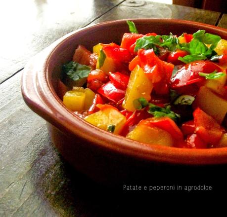 Patate e peperoni in agrodolce