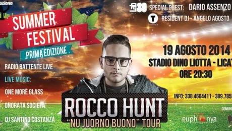 Locandina concerto Rocco Hunt - Licata