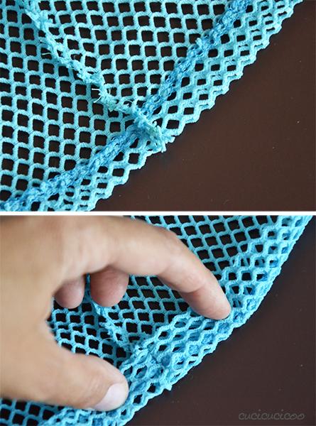 Tutorial: How to make DIY mesh drawstring bags for the beach or pool from old shirts