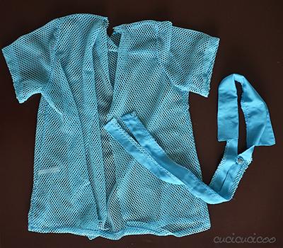 Tutorial: How to make DIY mesh drawstring bags for the beach or pool from old shirts