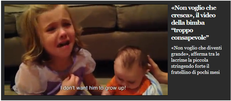Video - la sorella non vuole che il fratello cresca