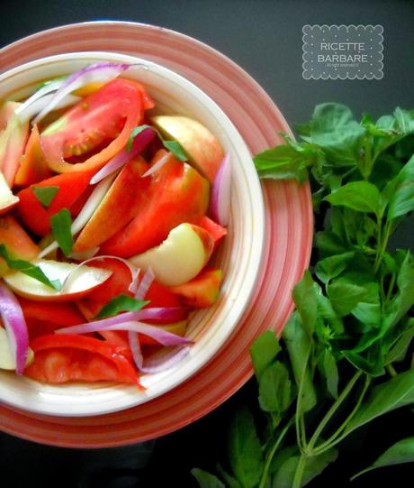 Insalata pomodori e pesche or Tomatoes and peaches salad