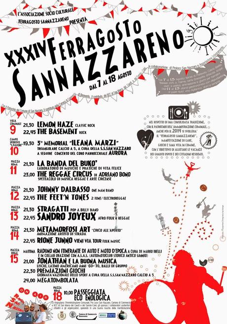 Chi va con lo Zoppo... non perde la XXXIV Edizione del FERRAGOSTO SANNAZZARENO! dal 9 al 18 agosto